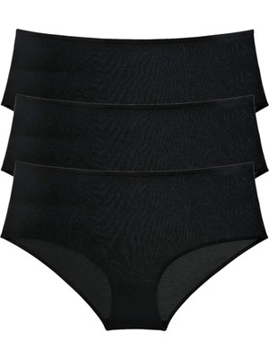 Die Grup 3 Adet Kadın Yüksek Bel Bato Külot Siyah