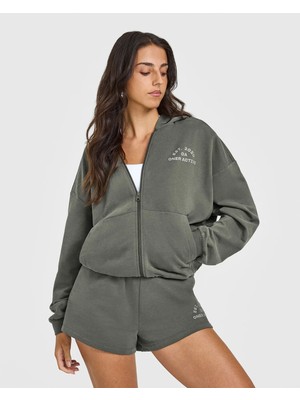 Oner Active Oner Actıve Haki Kapüşonlu Sweatshirt - Oversize Rahatlığıyla Günlük Şıklık