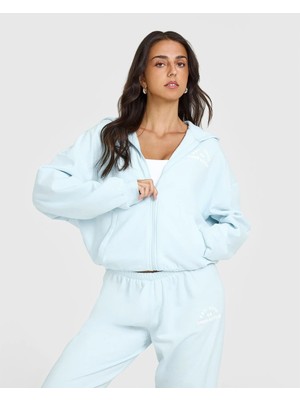 Oner Active Ice Blue Sweatshirt Oversize Konforu ve Kolej Şıklığı