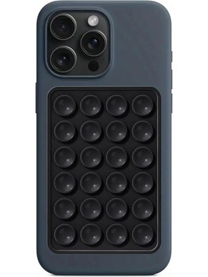 WANNA PROTECT Silikon Vakumlu Telefon Tutucu, Cep Telefonu Için Silikon Yapışkanlı, Kaymaz Vantuz Telefon Tutucu Siyah