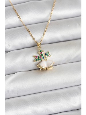 Yıldız Ticaret Mey Ithalat® 316L Çelik Zincir Gold Renk Chirtsmas Bell Model Yılbaşı Temalı Kadın Kolye