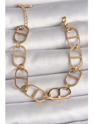 Yıldız Ticaret Mey Ithalat® 316L Çelik Gold Renk Kadın Bileklik