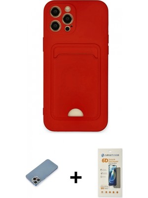 Marsilyan™- iPhone 12 Pro Max Kılıf Vadi Çizgi Prime - Siyah 6d Mat Seramik Hayalet Nano Ekran Koruyucu + Gökkuşağı Shine Kamera Lens Koruma Cam