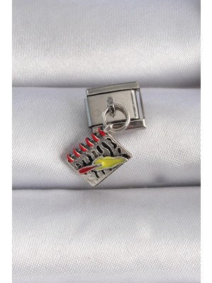 Yıldız Ticaret Mey Ithalat® 316L Çelik Gümüş Renk Sallantı Defter Figür Nomination Charm