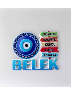 Mundy Belek ( Boğazkent , Kadriye , Kundu , Lara , Antalya ) Temalı Polyester Kabartmalı Magnet 7x6 cm (KOD:1100) Dekoratif Hediyelik Buzdolabı Süsü