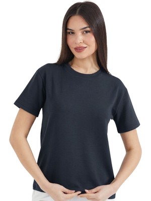 Thiff Gymwear Kadın Modal Kumaş Kısa Kolu Basic Tişört