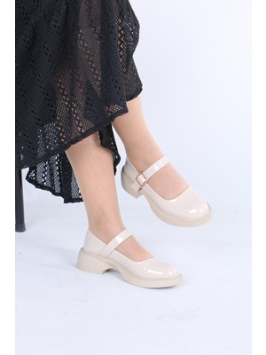 Lolyvibe Mary Jane Kadın Ayakkabı Loafer  Rugan