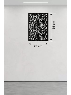 Mey İthalat Mey Ithalat® Soyut Mercan ve Hücre Dokulu Ahşap Duvar Tablosu - 25X35 cm Lazer Kesim Dekoratif P