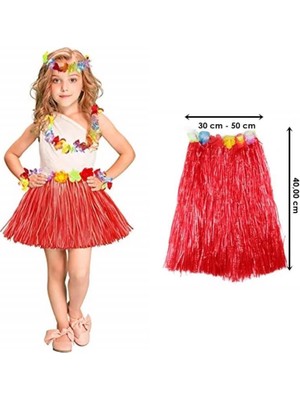 Belle Fusion Mey Ithalat® Hawaii Hula Eteği Kırmızı Renk 40 cm