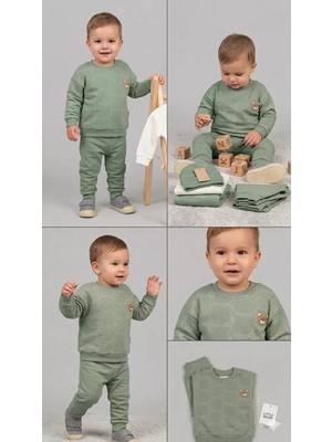 Bemy Store 6/24 Ay Ayıcık Armalı Baskılı Bebek Takımı