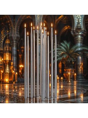 Kuzey Oyuncak Yüksek Kalite Vıp Church Silver Candles 16 Adet Gümüş Arınma Mumu Gümüş Kilise Mumu Gümüş Ayin Mumu