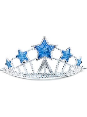 Belle Fusion Mey Ithalat® Yıldız Şekilli Elsa Prenses Kraliçe Tacı Mavi Renk Çocuk Boy 5X17 cm