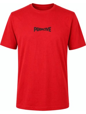Trender 26Y595000005 Kırmızı Erkek T-Shirt Perspevtive O Yaka Baskılı
