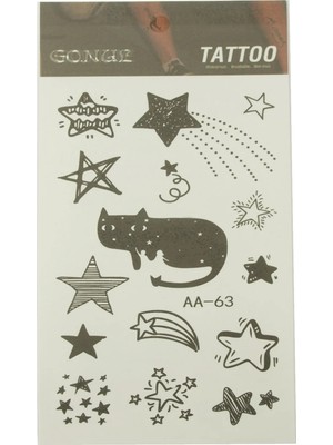 Venüs Shopping Kedi Yıldız Tattoo Dövme Sticker