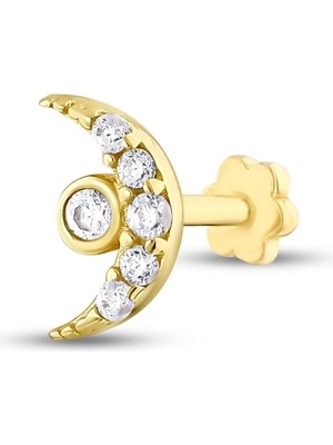 Ethem Gold 14 Ayar Ay Tasarım Tragus Piercing