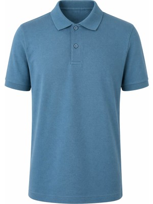 Trender 2127 Düz Pike Mavi Erkek Polo Yaka T-Shirt 26YL71L58019