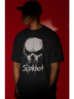 Sevbano Slipknot Rock Metal Müzik Grubu Ön Baskılı Unisex Oversize Tişört