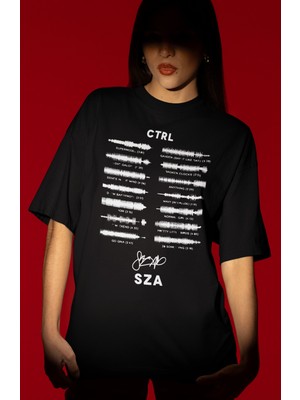 Sevbano Sza Rapper Şarkıcı Ön Baskılı Unisex Oversize Tişört