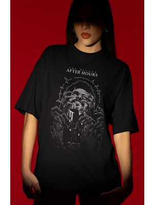 Sevbano The Weeknd After Hours Rapper Şarkıcı Ön Baskılı Unisex Oversize Tişört