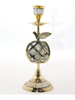 Eco Port Pirinç Sedefli Tekli Şamdan 1636