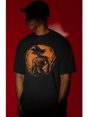 Sevbano Son Goku Dragon Ball Anime Karakter Ön Baskılı Unisex Oversize Tişört