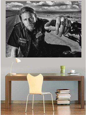 Mushen Studio Sons Of Anarchy Jax Teller Motosiklet Kanvas Tablo Duvar Dekoru Sanat Eseri Çerçevesiz Ev Ofis