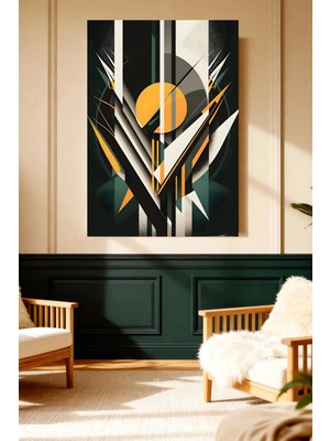 Mushen Studio Soyut Geometrik Turuncu Daire Kanvas Tablo Modern Duvar Dekoru Sanat Eseri Çerçevesiz Ev Ofis