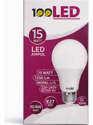 Tuba Toptaş LED Ampul 15 Watt Beyaz Işık 6500K Yüksek Lümen E27 Duy Uzun Ömürlü