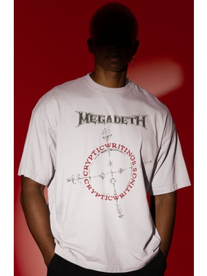 Sevbano Megadeth Rock Metal Müzik Grubu Ön Baskılı Unisex Oversize Tişört