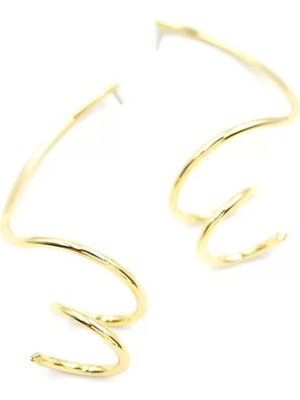 Die Grup Kıvrımlı Küpe - Altın