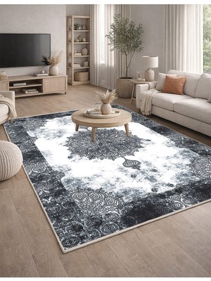 Lioara Home Klasik Modern Dijital Baskı Halı |  Yıkanabilir Kaymaz Taban Salon & Yatak Odası Halısı