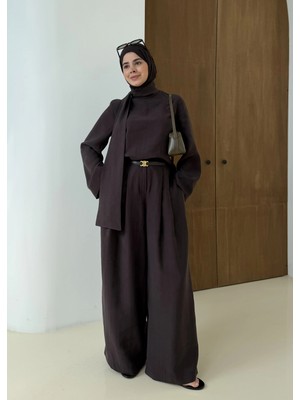 Moda Aksa PALAZZO İKİLİ TAKIM kahve
