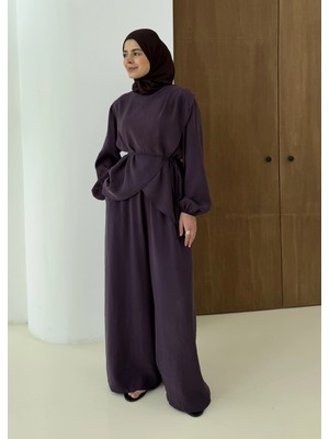 Moda Aksa 9118 Çapraz Kapamalı Takım Mürdüm