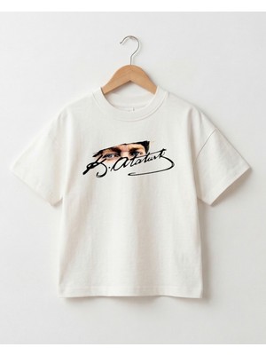 Babytex Atatürk Imzalı Göz Detaylı Baskılı Unisex Oversize Tişört – %100 Pamuk, Modern Tasarım, Günlük Kullanım