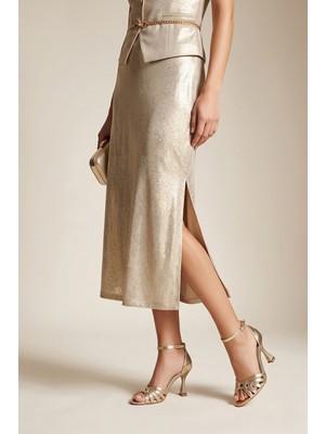 Solly 233 Mg Altın Topuklu Kadın Ayakkabı