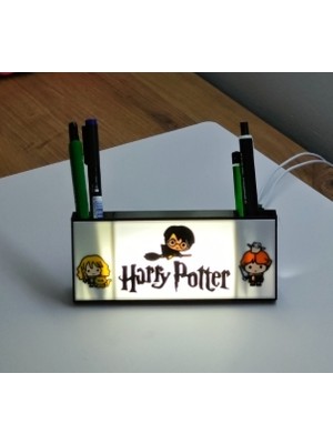 3D Baskı Zamanı Harry Potter Işıklı Masa Üstü Kalemlik - Dekoratif Gece Lambası ve Organizer