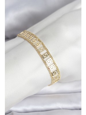 Poyraz Market 316L Çelik Gold Renk Labirent Model Kadın Bileklik