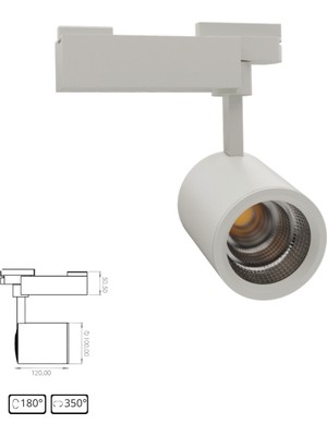 Arge LED Samsung Çipli 40W Beyaz Kasa Monofaze Ray Spot