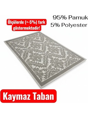 Nikar Home Pamuklu Kaymaz Taban Dikdörtgen Banyo Paspası – Yüksek Emici Pamuk Dokuma Halısı Banyo Mutfak Oturma Oda