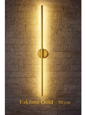 Özgürce Modern Dekoratif LED Duvar Aplik 70 cm Günışığı Eskitme, Pilli, Şık Tasarım