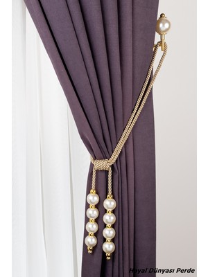 Özgürce El Yapımı Dekoratif Inci Perde Bağı Renso Braçol Takımı