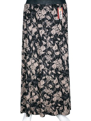 Hermevsim Hesna Kadın Ecem Battal Beden 8 Parça Lastikli Siyah Etek D60