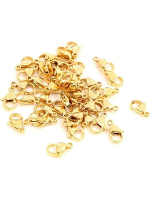 Yiğit Aksesuar 10 Adet Pirinç Gold Kararma Yapmaz 502 Papağan Kilit-Kapama (12X6MM)