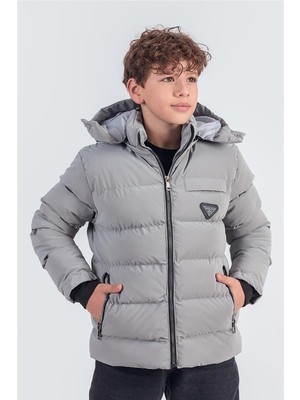 Pina Kids  Nova Kumaş Kapüşonlu Erkek Çocuk Kışlık Mont KM2509