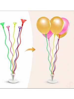 Süsle Bebek ve Parti Balon Standı, Spiral 5 Çubuklu - 50 cm (Balonlar Hariç)