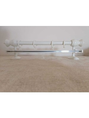 Özgürce Şık Rustik Ahşap Tek Raylı 150 cm Korniş Perde Askısı