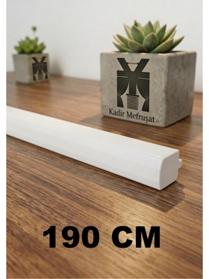 Özgürce Modern Beyaz Dekoratif Ray, 2 Kanallı Metal Perde Kornişi