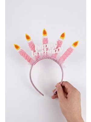 Le Mabelle Pembe Mum Temalı Happy Birthday Kız Çocuk Parti Tacı
