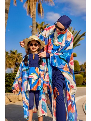 Marina Yazlık Kız Çocuk Kimono Hafif, Dökümlü, 6-12 Yaş Arası CP2506