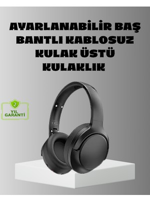 Emh Store Siyah Kablosuz Bluetooth Kulaklık 300 Mah Hızlı Şarj Katlanabilir Pedli - Lisinya